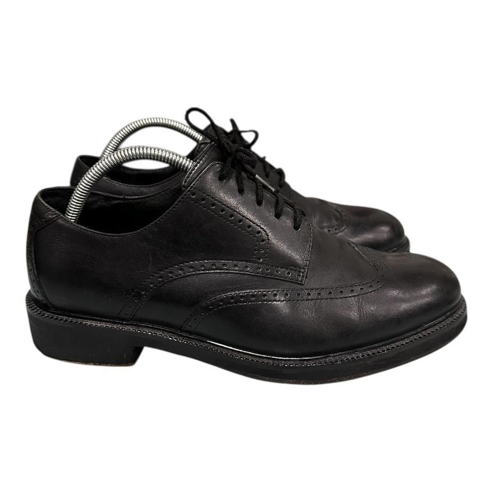 Rockport Shoes Mens Size 8.5 Black Leather Wingtip Oxford Dress Brogue Comfort